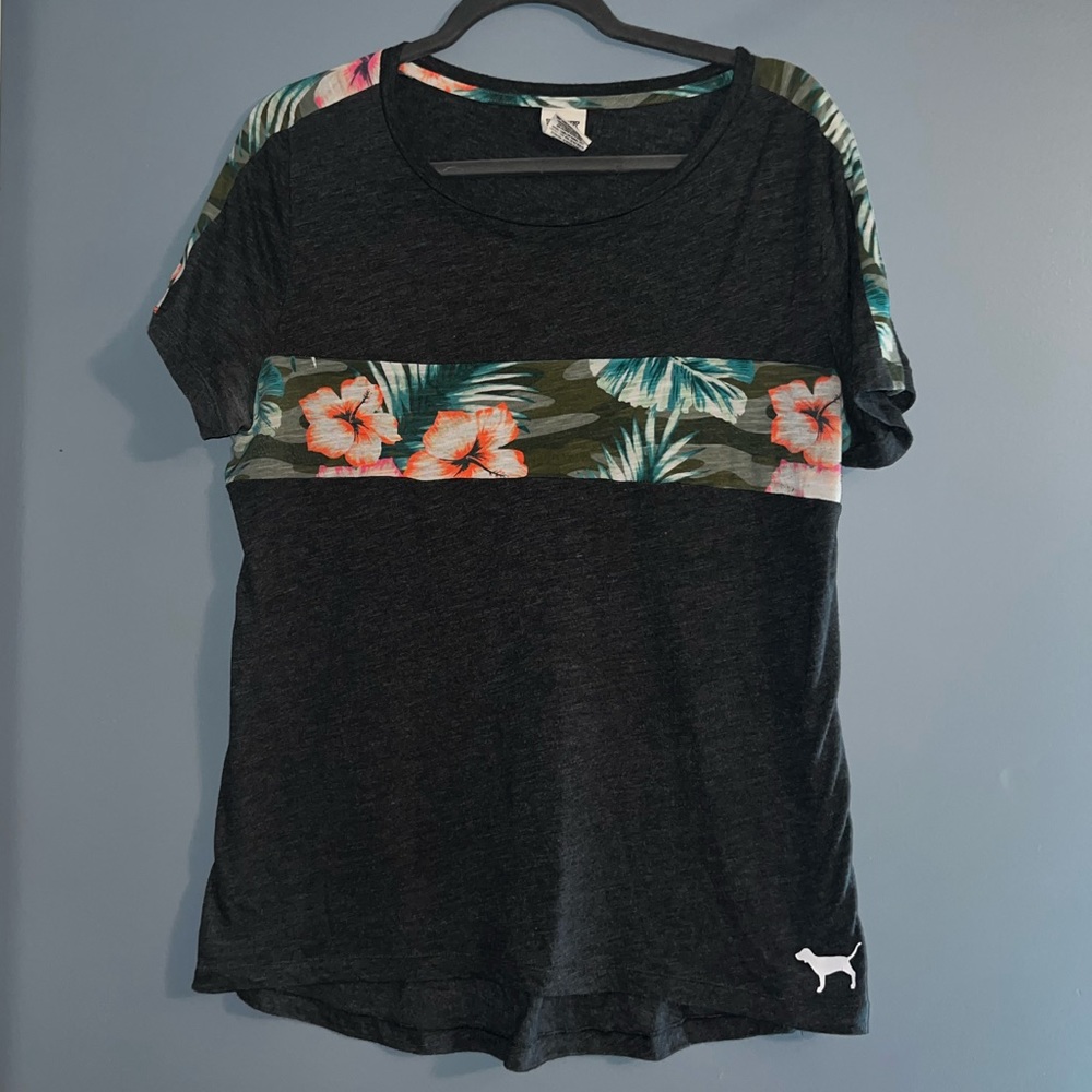 PINK tropical print t-shirt